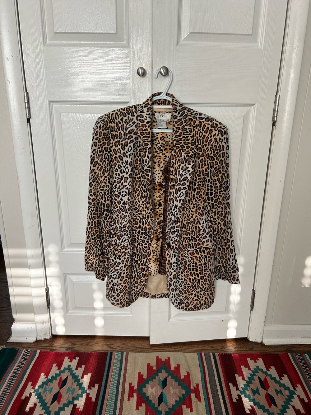 Leopard Print Silk Blazer